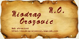 Miodrag Orozović vizit kartica
